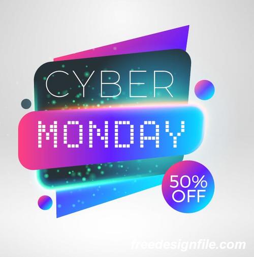 Cyber Monday sale with special offer labels vectors 09
