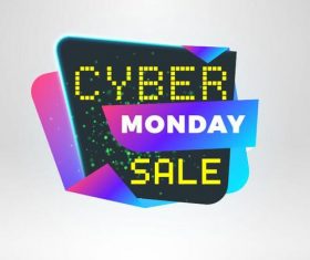 Cyber Monday sale with special offer labels vectors 10