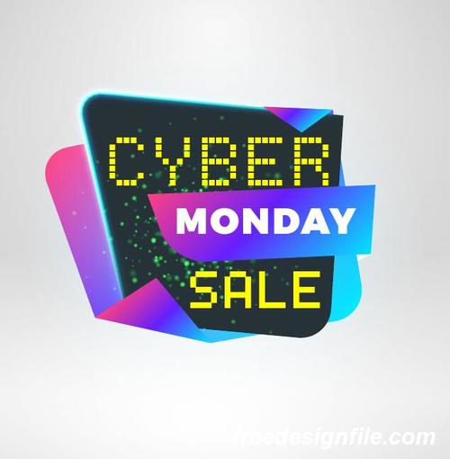 Cyber Monday sale with special offer labels vectors 10