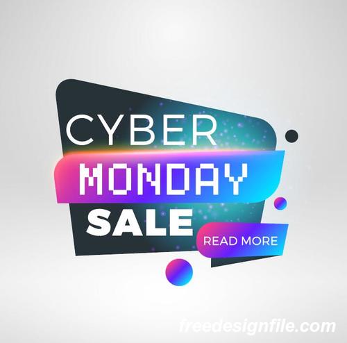 Cyber Monday sale with special offer labels vectors 11