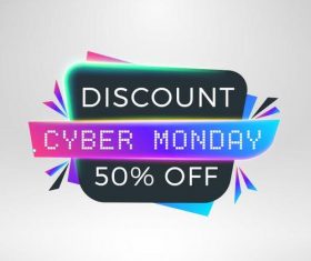 Cyber Monday sale with special offer labels vectors 12