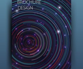 Dark blue brochure cover with abstract vector 01