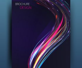 Dark blue brochure cover with abstract vector 02