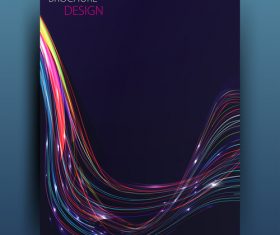 Dark blue brochure cover with abstract vector 03