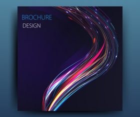 Dark blue brochure cover with abstract vector 04