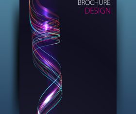 Dark blue brochure cover with abstract vector 05