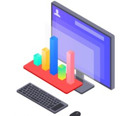 Data columnar business office vector