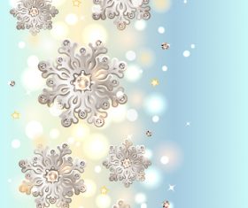 Decor snowflake with light blue christmas background vector