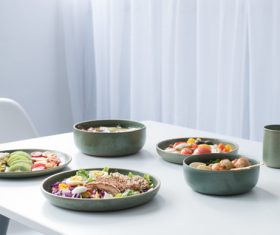 Delicious food on the dining table Stock Photo 08