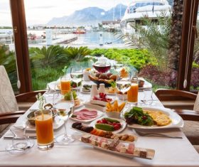 Delicious food on the dining table Stock Photo 10