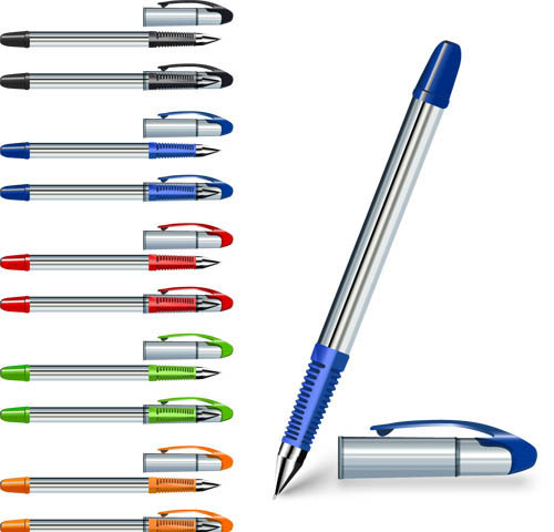 Different Colored pens vector