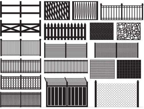 Different Fences Set art vector