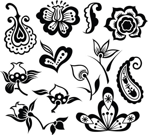 Different Floral Elements Illustration 2 vectors