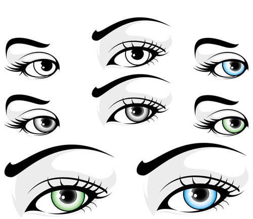 Different Girls Eyes 1 vector graphic