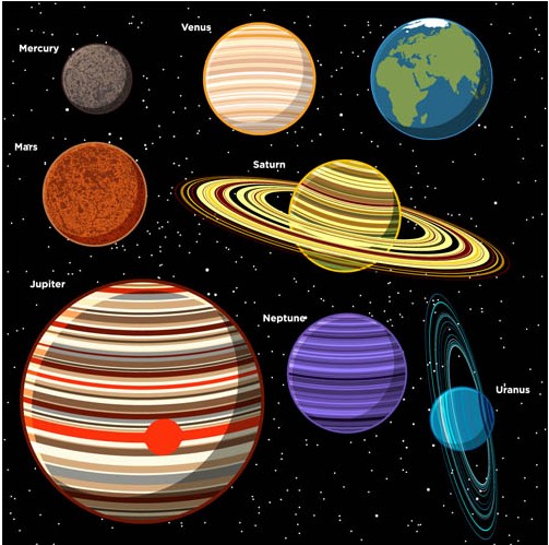 Different Planets graphic vector graphics