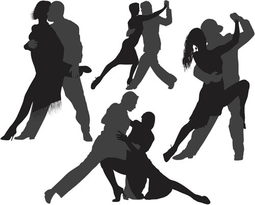 Different Tango silhouette 2 set vector