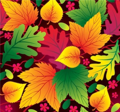 Different colorful leaves vector material