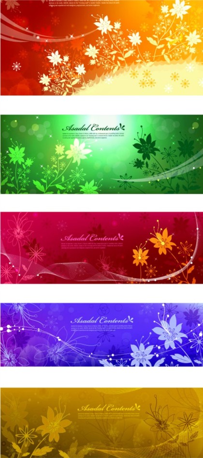 Different dream flower banner background vector