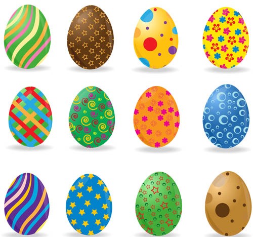 Different floral Easter Egg vector