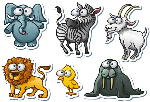 Different funny cartoon animals 1 vector
