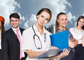 Different professional nurses businessman architect Stock Photo 01