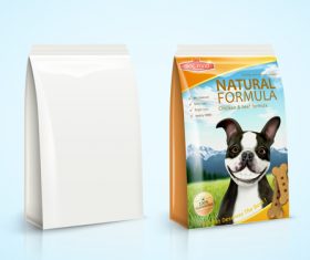Dog food package vector