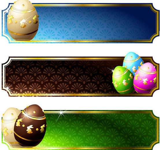 Easter Banners set vector