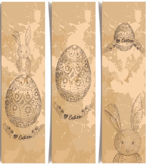Easter Vertical Banners vectors graphic