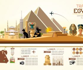 Egypt travel infographic template vector