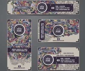 Ethnic ornaments banners with card template vectors 01