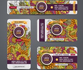 Ethnic ornaments banners with card template vectors 02