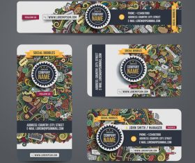 Ethnic ornaments banners with card template vectors 03