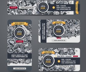 Ethnic ornaments banners with card template vectors 04