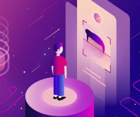 Face recognition technology vector