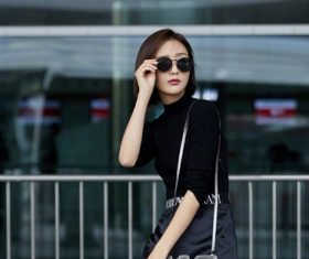 Fashion asian woman wearing sunglasses Stock Photo