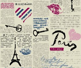 Fashion design with newpaper background vector 01