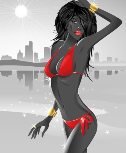 Fashion girl with Bikini vector graphics