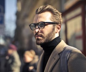 Fashion youth wearing camel coat Stock Photo 03