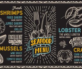 Fast food menu with blackboard background vector 02