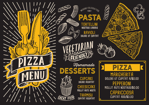 food menu vector background