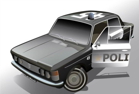 Fiat Police Car design vectors