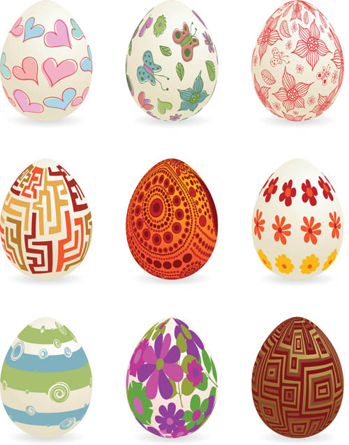 Floral Easter Eggs 1 vector