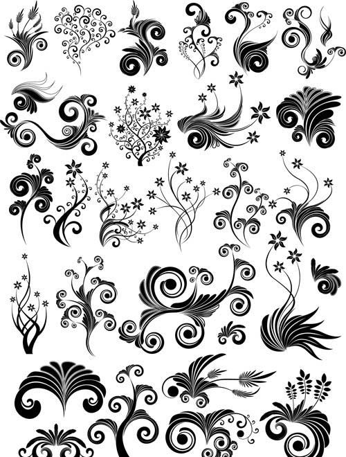 Floral Swirl Ornaments elements 1 vector