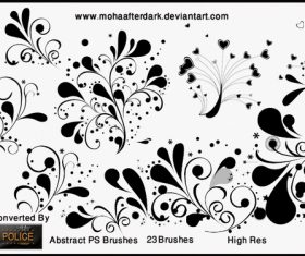 Floral abstract Photoshop Brushes set