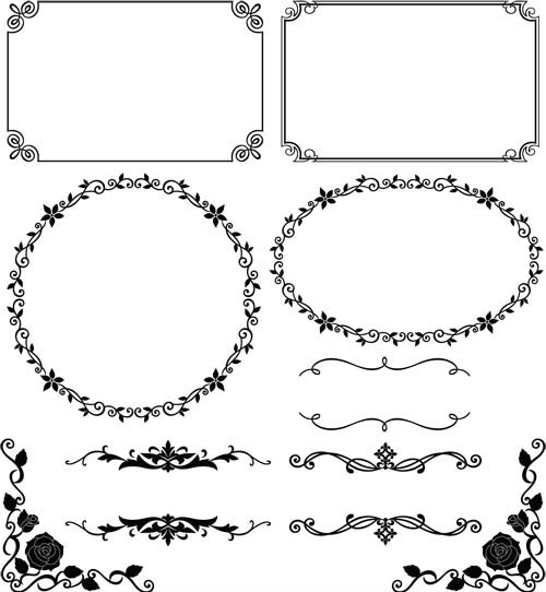 Floral design Border with frames vector