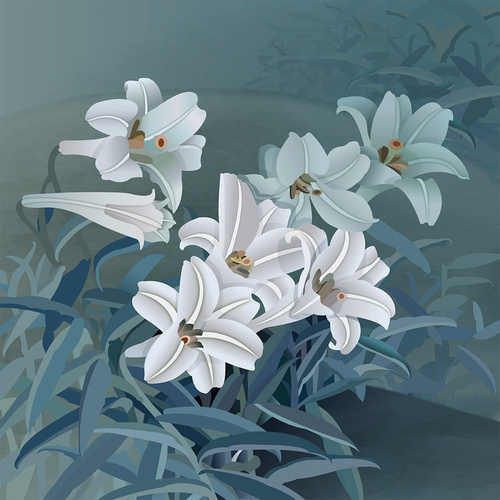 Floral vintage realistic vector illustration