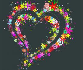 Flower heart vector