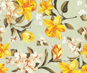 Flowers illustration cloth pattern background vector 01