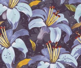 Flowers illustration cloth pattern background vector 04