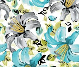 Flowers illustration cloth pattern background vector 05